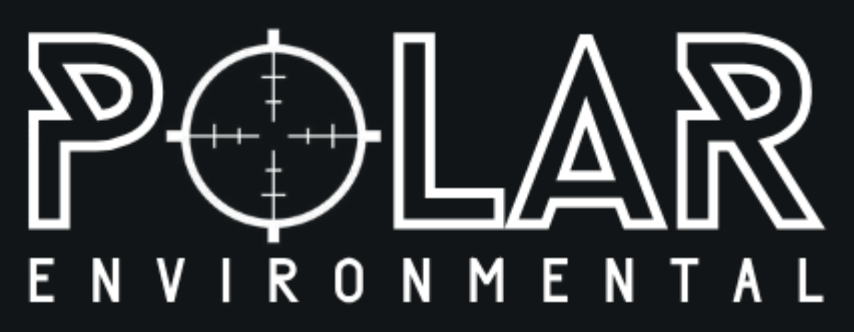 Polar Environmental white logo on matching dark footer background
